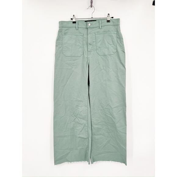 Veronica Beard Grant Wide Leg High Rise Pants in Seaglass Green Size 31 - Picture 2 of 6